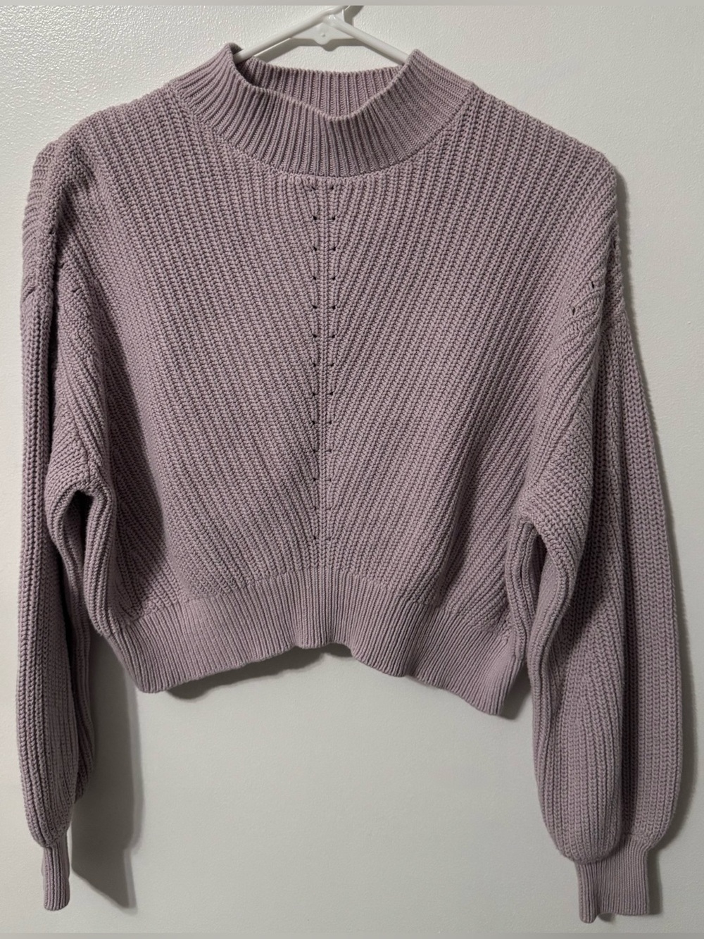 Forever 21 Lavender Ribbed Cropped Turtleneck Sweater